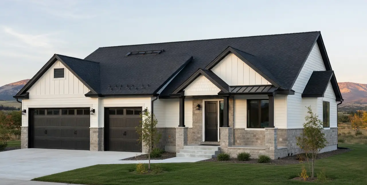 Design rendering of the Ridge spec home front elevation