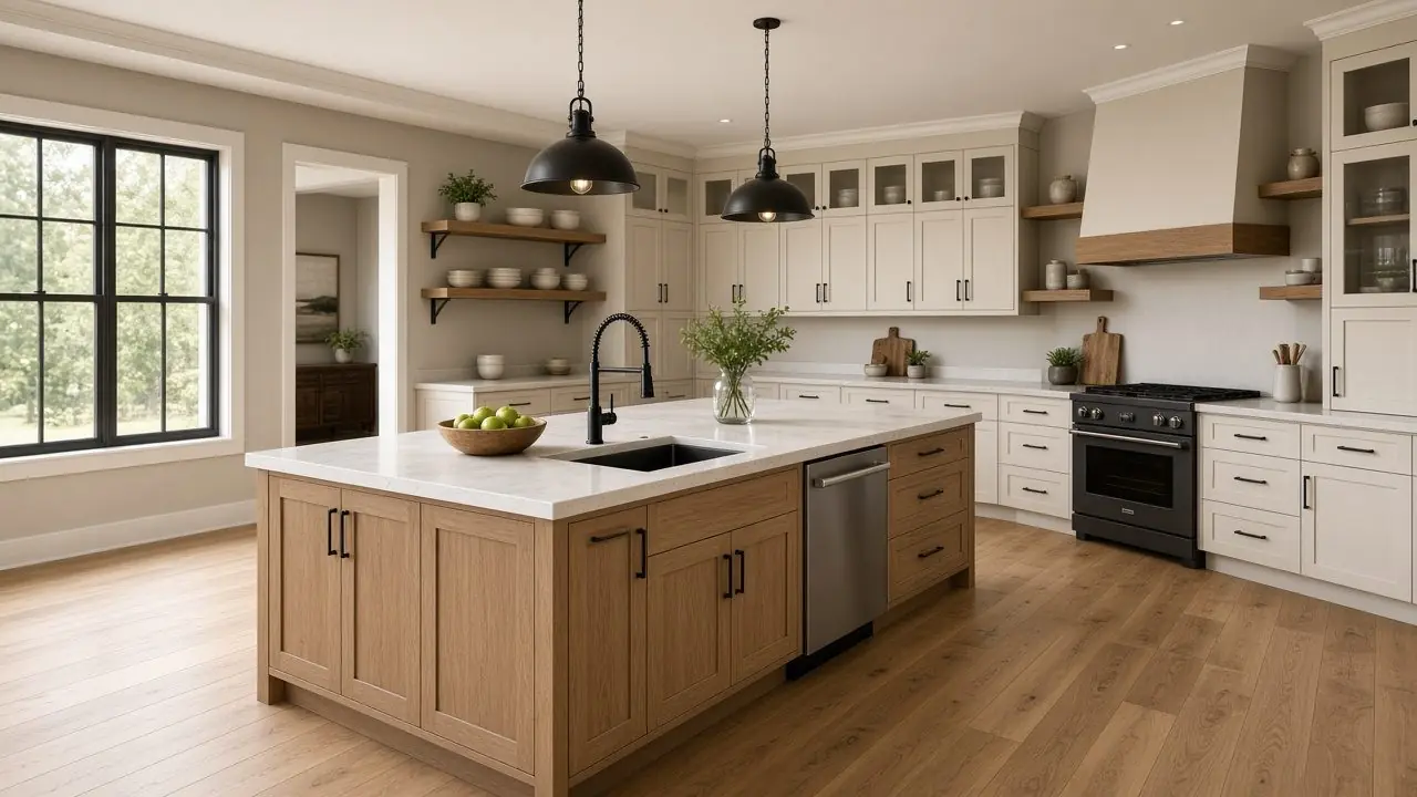 Design rendering of the custom ranch kitchen