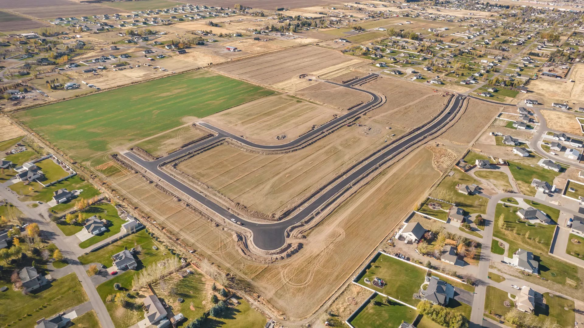 Aerial view of Teton Heights Division 6 in Rigby, Idaho